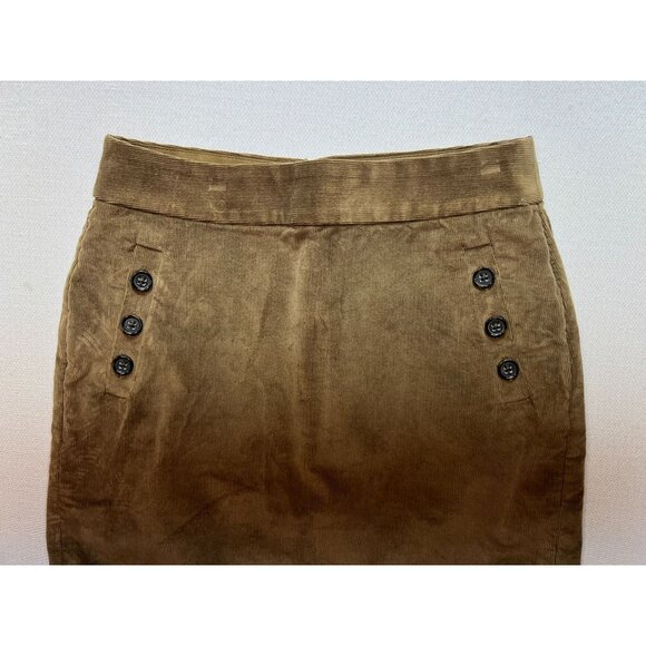 Banana Republic Women's Corduroy Pencil Skirt Button Accent Pockets Size 6 Brown - Picture 11 of 11